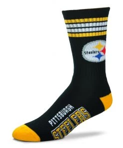 For Bare Feet Pittsburgh Steelers 4 Stripe Socks