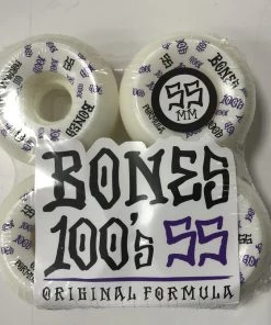 Catalog Bones 100s 55mm/100A Original Formula V5 Sidecut Wheels - White