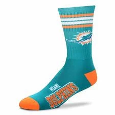 For Bare Feet Miami Dolphins 4 Stripe Socks Catalog