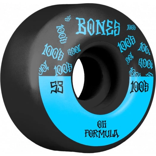 BONES 100s WHEELS ORIGINAL FORMULA V4 53mm/100A BLACK/BLUE 1 BONES 100s WHEELS ORIGINAL FORMULA V4 53mm/100A BLACK/BLUE