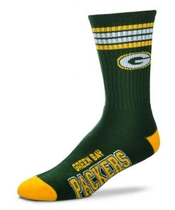 For Bare Feet Green Bay Packers 4 Stripe Socks
