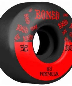 BONES 100’s WHEELS ORIGINAL FORMULA V4 52mm/100A - BLACK/RED